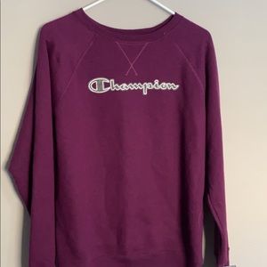 purple champion sweatshirt